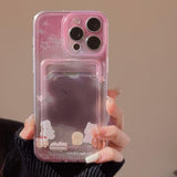 Xpoko Pink and Purple Smudged Bear Phone Case