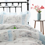 Xpoko -  blue floral bedding set girl,twin full queen king cotton single double home textile bedspread pillow case duvet cover