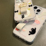 Xpoko Cute Cat Apple Eggplant Ring Buckle Phone Case