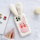 Xpoko Plush Bow Long-Eared Rabbit Phone Case