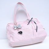 Xpoko Blanka Pink Travel Tote Lightweight and Large Capaci Yoga Fitness Boston Shoulder Bag Bostonbag