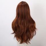 Xpoko Daily Red Brown Picked Dyed Center Split Cos Large Wave High Temperature Silk Material Party Chemical Fiber Women's Wig