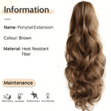 Xpoko Wave Synthetic Fake Hair Clip In Ponytail Wig Ponytail Curl Daily Hair Piece For Women Light Brown Or Multi-colored Optional