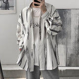 Xpoko Tie dye loose shirt men long sleeved early autumn Korean version student ins men shirt dark abstinence inch shirt men shirts y2k