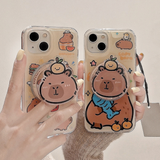 Xpoko Kawaii Cartoon Capybara Magnetic Stand Phone Case