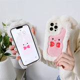 Xpoko Plush Bow Long-Eared Rabbit Phone Case