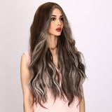 Xpoko 32 inches Mirador color picking gradient long curls, high temperature silk material, suitable for daily wear and matching