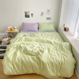 Xpoko Aesthetic Pastel Color Combo Bedsheet Set