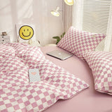 Xpoko Small Checker Bedding Duvet Cover Set