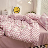 Xpoko Small Checker Bedding Duvet Cover Set