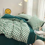 Xpoko Small Checker Bedding Duvet Cover Set