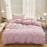 Xpoko Small Checker Bedding Duvet Cover Set