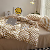 Xpoko Small Checker Bedding Duvet Cover Set