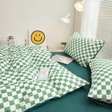 Xpoko Small Checker Bedding Duvet Cover Set