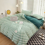 Xpoko Small Checker Bedding Duvet Cover Set