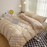 Xpoko Small Checker Bedding Duvet Cover Set