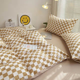 Xpoko Small Checker Bedding Duvet Cover Set