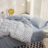 Xpoko Small Checker Bedding Duvet Cover Set