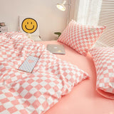 Xpoko Small Checker Bedding Duvet Cover Set