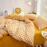 Xpoko Small Checker Bedding Duvet Cover Set