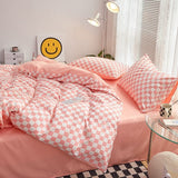 Xpoko Small Checker Bedding Duvet Cover Set