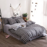 Xpoko Black Plaid Bedding Set