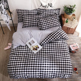 Xpoko Black Plaid Bedding Set