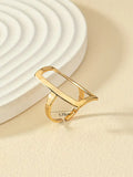 Xpoko Adjustable Geometric Hollow Rings Accessories