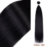 Xpoko Straight Hair Bundles Salon Natural Hair Extensions Fake Fibers Super Long Synthetic Yaki Straight Hair Weaving Full to End