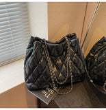 Xpoko High-End Texture Large Capaci Bag Women 2025 New Autumn and Winter Fashion Rhombus Tote Bag Chain Shoulder Messenger Bag