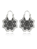 Xpoko Vintage Hollow Alloy Flower Earring Accessories