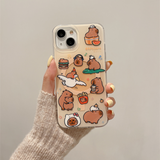 Xpoko Kawaii Cartoon Capybara Magnetic Stand Phone Case