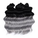 Xpoko Synthetic Twist Crochet Curly Hair Ombre Brown Blonde Black Grey Water Wave 16Inch Deep Wave Braid Hair Braiding Hair Extensions