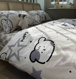 Xpoko  -  Cute cartoon dog star bedding set teen boy,twin full queen lovely puppy cotton home textile bed sheet pillow case quilt cover