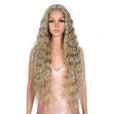 Xpoko Synthetic Lace Front Wig Baby Hair Wig Long Wavy 30 " Hair Lace Wig For Women Lace Front Wig Ombre Blonde Wig Cosplay Wig