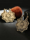 Xpoko Vintage Hollow Alloy Flower Earring Accessories