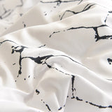 Xpoko White Stone with Black Veins Bedding Set