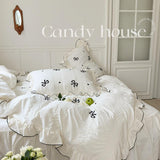 Xpoko Dreamy Ribbon Ruffle Bedding Set