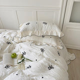 Xpoko Dreamy Ribbon Ruffle Bedding Set