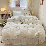 Xpoko Dreamy Ribbon Ruffle Bedding Set