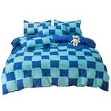 Xpoko Blue Checker Bedding Set