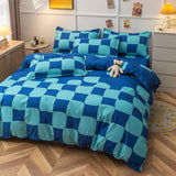 Xpoko Blue Checker Bedding Set