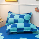 Xpoko Blue Checker Bedding Set