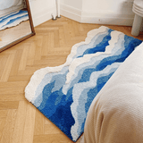 Xpoko Blue Sea Waves Bedside Accent Rug