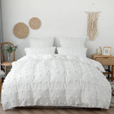 Xpoko White Pom Pom Bedding Set