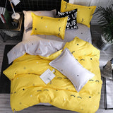 Xpoko Yellow Sleepy Eyes Bedding Set