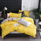 Xpoko Yellow Sleepy Eyes Bedding Set