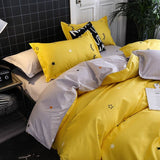 Xpoko Yellow Sleepy Eyes Bedding Set