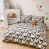 Xpoko Brush Painted Heart Bedding Set