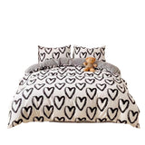 Xpoko Brush Painted Heart Bedding Set